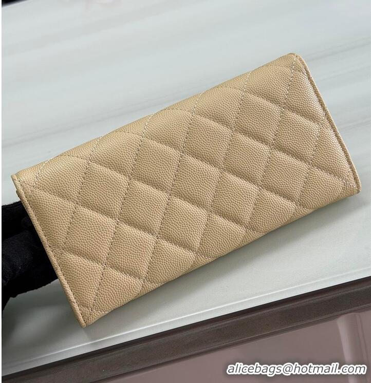 Grade Design Chanel Long Flap Wallet in Shiny Grained Calfskin & Gold-Tone Metal AS4657 Beige