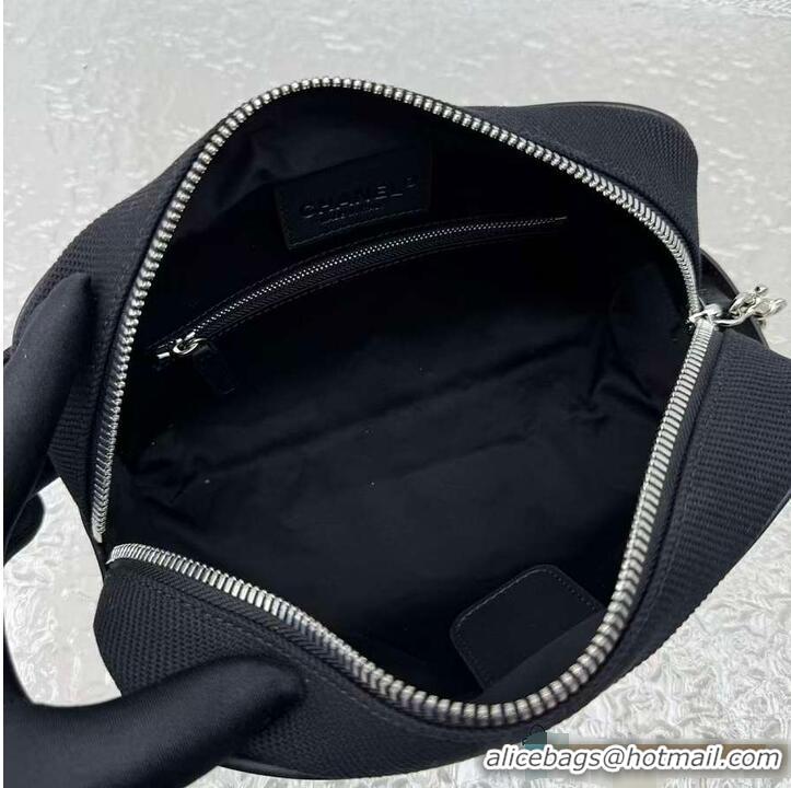 Inexpensive Chanel Large Zipped Pouch Canvas With Calfskin AS4658 Blue/Black/Silver 2026