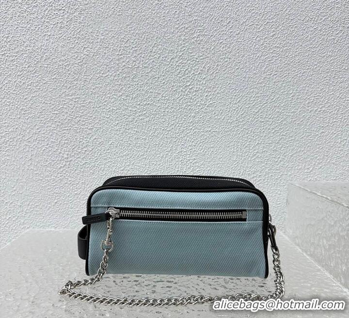 Inexpensive Chanel Large Zipped Pouch Canvas With Calfskin AS4658 Blue/Black/Silver 2026