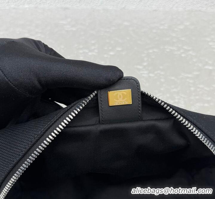 Inexpensive Chanel Large Zipped Pouch Canvas With Calfskin AS4658 Blue/Black/Silver 2026