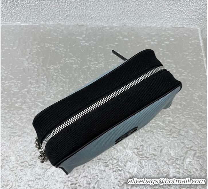 Inexpensive Chanel Large Zipped Pouch Canvas With Calfskin AS4658 Blue/Black/Silver 2026
