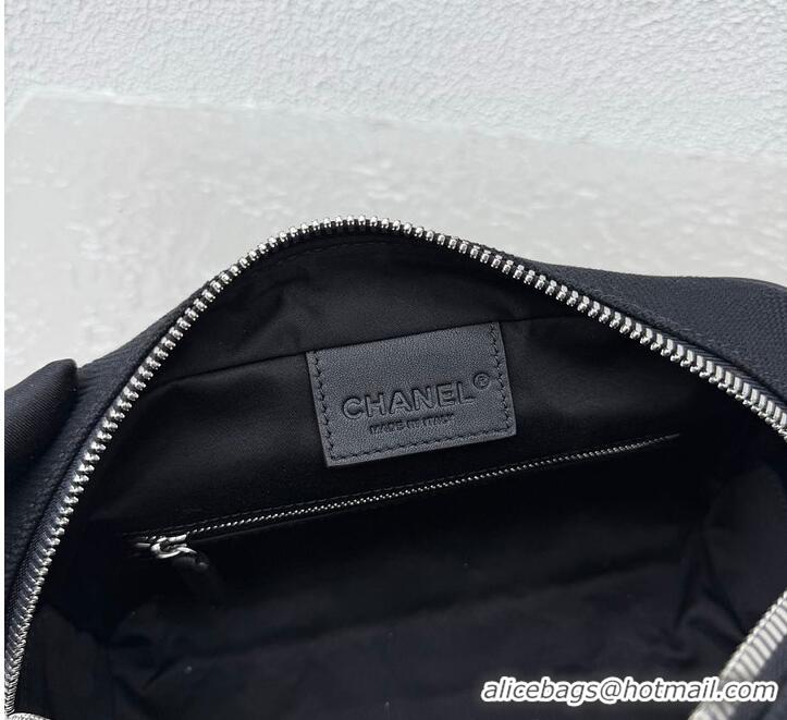 Inexpensive Chanel Large Zipped Pouch Canvas With Calfskin AS4658 Blue/Black/Silver 2026