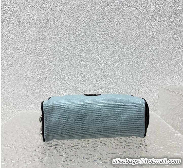 Inexpensive Chanel Large Zipped Pouch Canvas With Calfskin AS4658 Blue/Black/Silver 2026