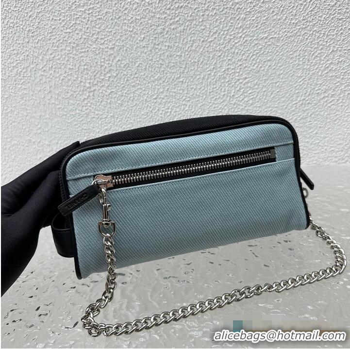 Inexpensive Chanel Large Zipped Pouch Canvas With Calfskin AS4658 Blue/Black/Silver 2026