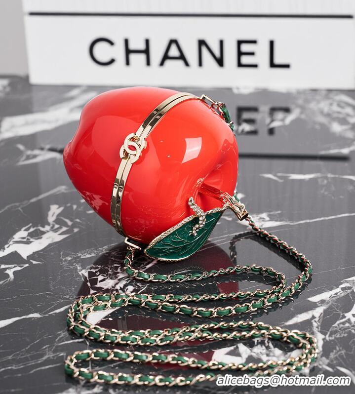 Buy Cheap Chanel Métiers d'art Apple Minaudiere Laquered Metal With Enamel AS4659 Red/Green/Gold 2026