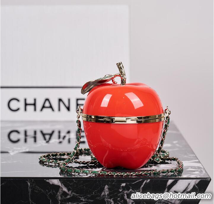 Buy Cheap Chanel Métiers d'art Apple Minaudiere Laquered Metal With Enamel AS4659 Red/Green/Gold 2026