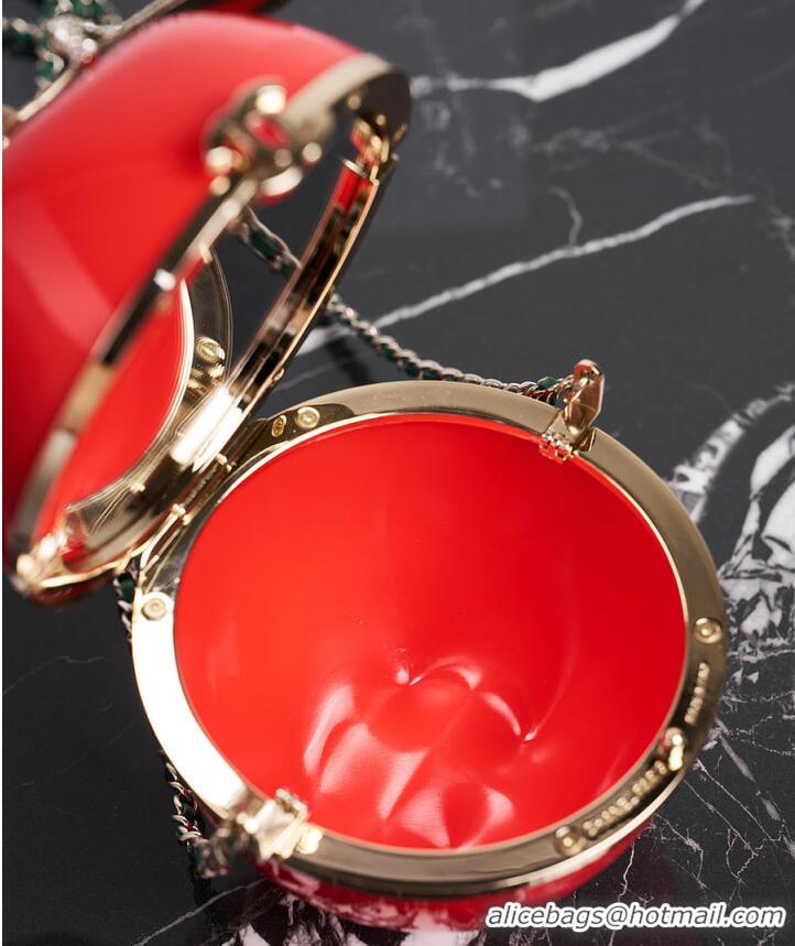 Buy Cheap Chanel Métiers d'art Apple Minaudiere Laquered Metal With Enamel AS4659 Red/Green/Gold 2026