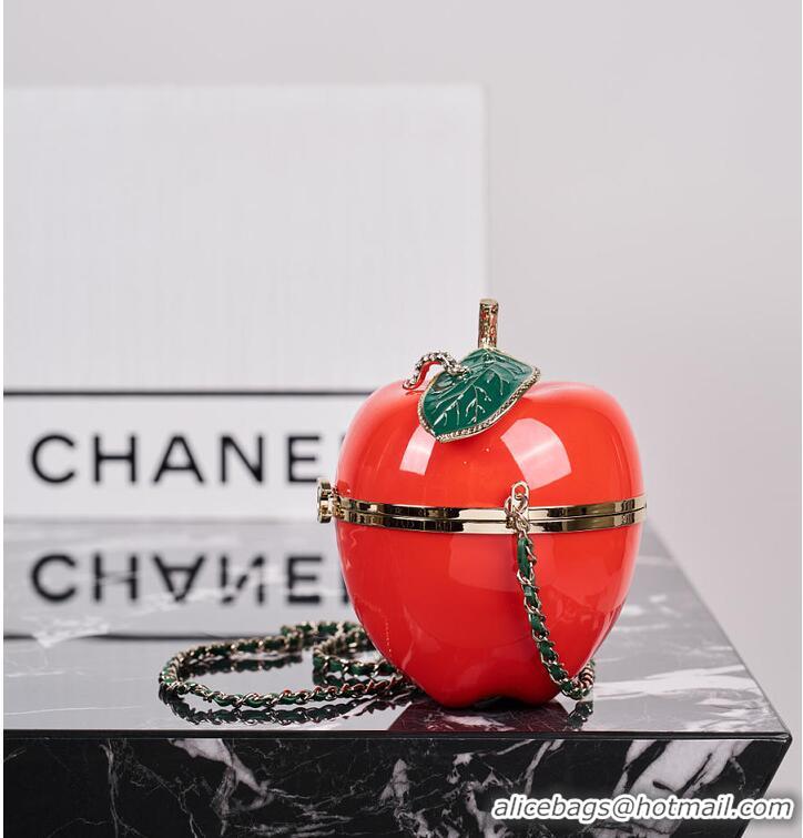 Buy Cheap Chanel Métiers d'art Apple Minaudiere Laquered Metal With Enamel AS4659 Red/Green/Gold 2026