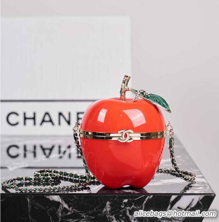 Buy Cheap Chanel Métiers d'art Apple Minaudiere Laquered Metal With Enamel AS4659 Red/Green/Gold 2026