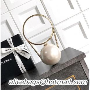 Promotional Chanel Pearl Ring Minaudiere With Plexi & gold-tone metal AS4660 Pearly White 2026