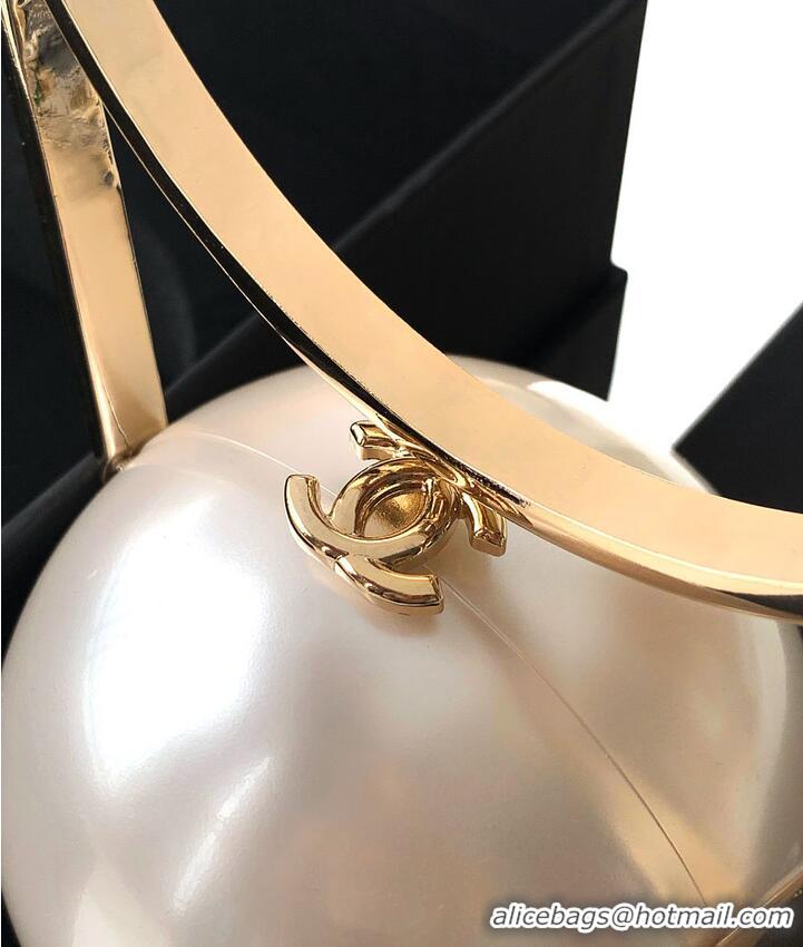 Promotional Chanel Pearl Ring Minaudiere With Plexi & gold-tone metal AS4660 Pearly White 2026