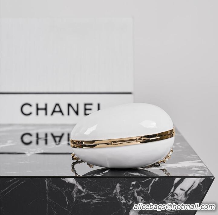 Popular Style Chanel Small Egg Minaudiere Resin & Gold-Tone Metal AS4661 Pearly White Spring Summer 2026