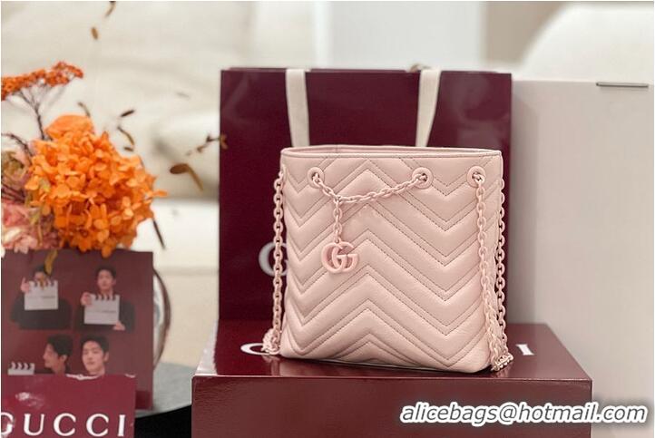 Good Product Gucci GG Marmont Nano Bucket Bag in Leather 828711 Pink 2026