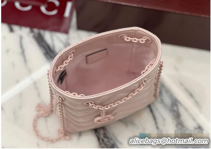 Good Product Gucci GG Marmont Nano Bucket Bag in Leather 828711 Pink 2026