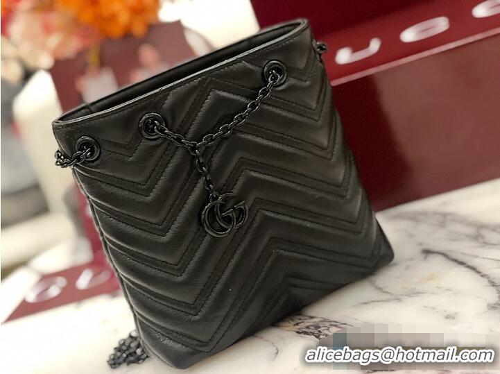 Top Quality Gucci GG Marmont Nano Bucket Bag in Leather 828711 Black 2026