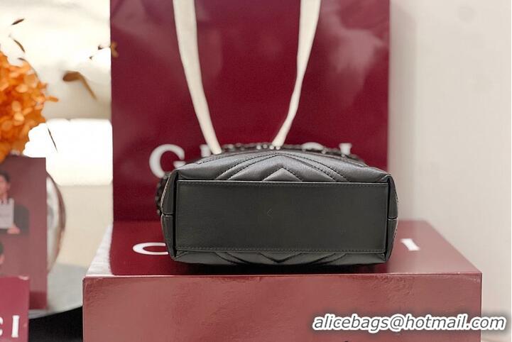 Top Quality Gucci GG Marmont Nano Bucket Bag in Leather 828711 Black 2026