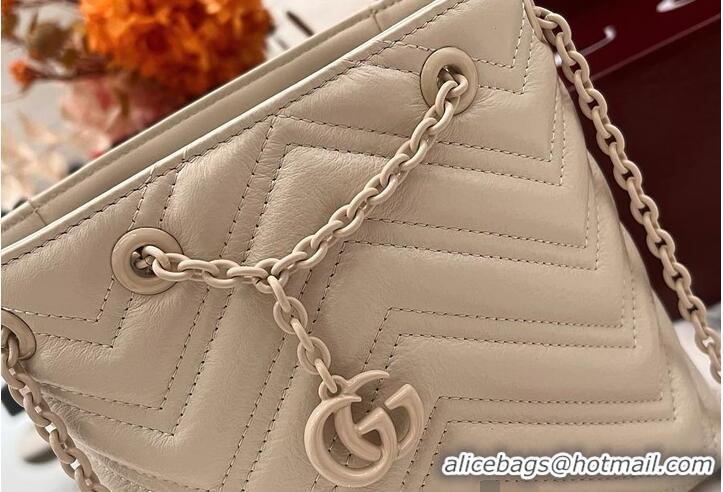 Best Discount Gucci GG Marmont Nano Bucket Bag in Leather 828711 Light Beige 2026