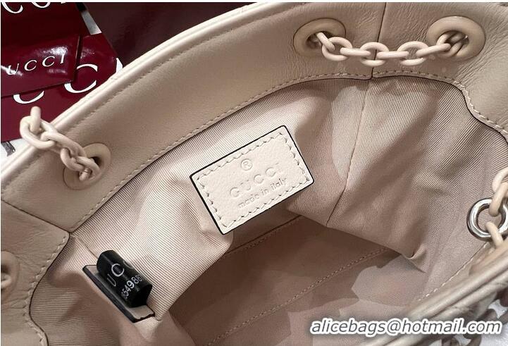 Best Discount Gucci GG Marmont Nano Bucket Bag in Leather 828711 Light Beige 2026