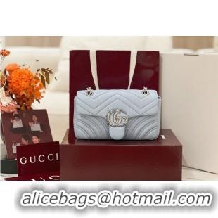 Best Price Gucci GG Marmont Small Shoulder Bag In Leather 828712 Light Blue 2026