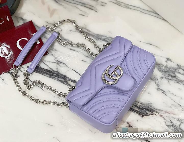 Luxury Cheap Gucci GG Marmont Small Shoulder Bag In Leather 828712 Purple 2026
