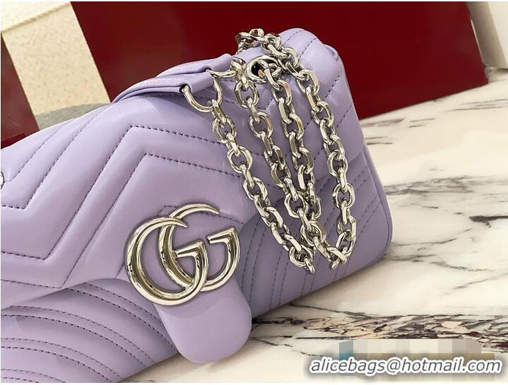 Luxury Cheap Gucci GG Marmont Small Shoulder Bag In Leather 828712 Purple 2026