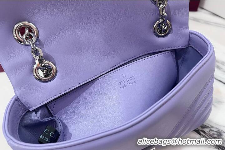 Luxury Cheap Gucci GG Marmont Small Shoulder Bag In Leather 828712 Purple 2026