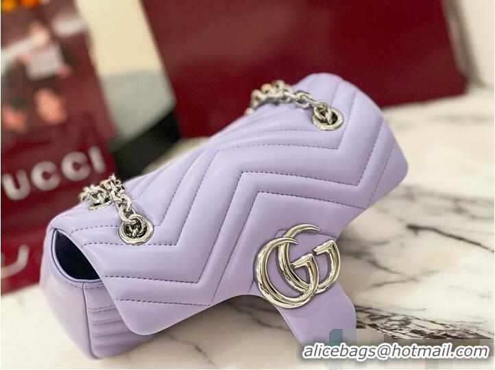 Luxury Cheap Gucci GG Marmont Small Shoulder Bag In Leather 828712 Purple 2026