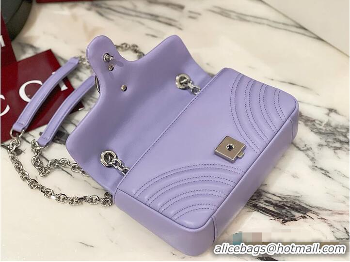 Luxury Cheap Gucci GG Marmont Small Shoulder Bag In Leather 828712 Purple 2026