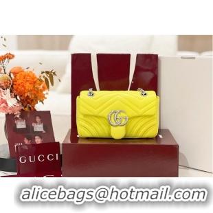 New Fashion Gucci GG Marmont Small Shoulder Bag In Leather 828712 Yellow 2026