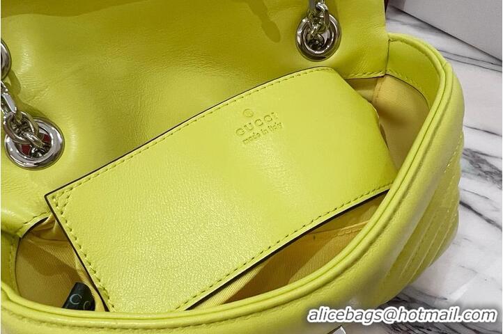 New Fashion Gucci GG Marmont Small Shoulder Bag In Leather 828712 Yellow 2026