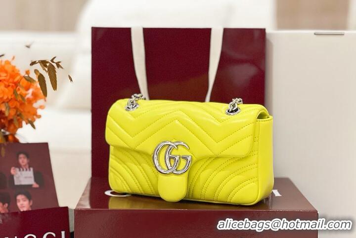 New Fashion Gucci GG Marmont Small Shoulder Bag In Leather 828712 Yellow 2026