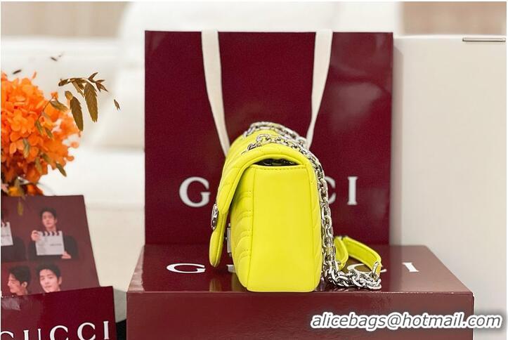 New Fashion Gucci GG Marmont Small Shoulder Bag In Leather 828712 Yellow 2026