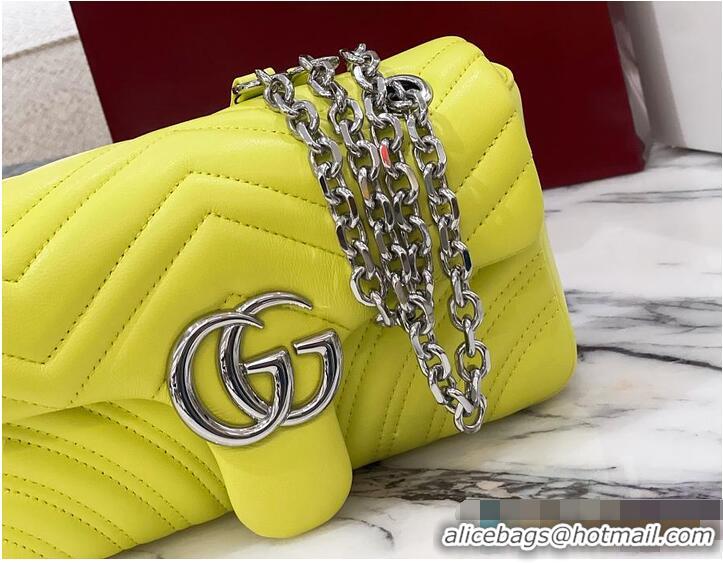 New Fashion Gucci GG Marmont Small Shoulder Bag In Leather 828712 Yellow 2026