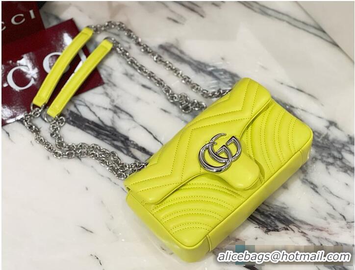 New Fashion Gucci GG Marmont Small Shoulder Bag In Leather 828712 Yellow 2026
