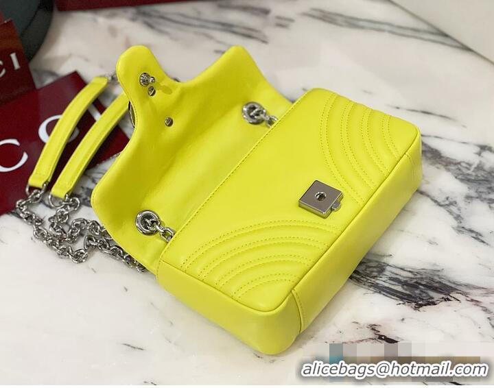 New Fashion Gucci GG Marmont Small Shoulder Bag In Leather 828712 Yellow 2026