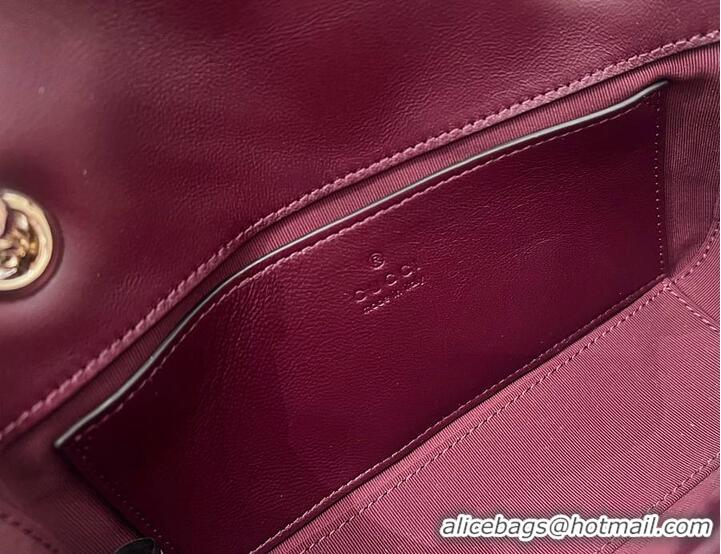Inexpensive Gucci GG Marmont Small Shoulder Bag In Leather 828712 Rosso Ancora Red 2026