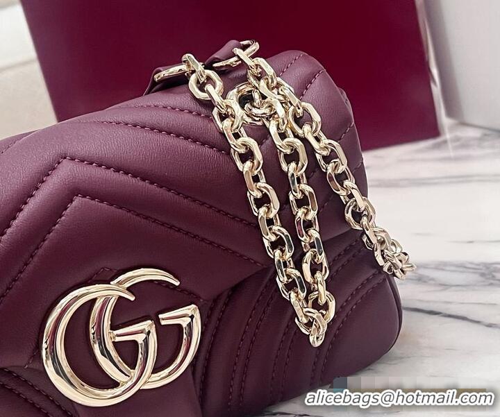 Inexpensive Gucci GG Marmont Small Shoulder Bag In Leather 828712 Rosso Ancora Red 2026