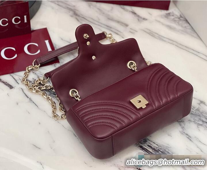 Inexpensive Gucci GG Marmont Small Shoulder Bag In Leather 828712 Rosso Ancora Red 2026