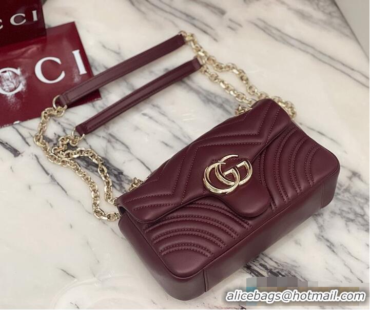 Inexpensive Gucci GG Marmont Small Shoulder Bag In Leather 828712 Rosso Ancora Red 2026
