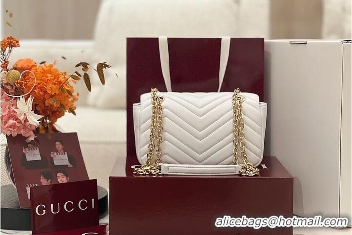 Good Looking Gucci GG Marmont Small Shoulder Bag In Leather 828712 White 2026