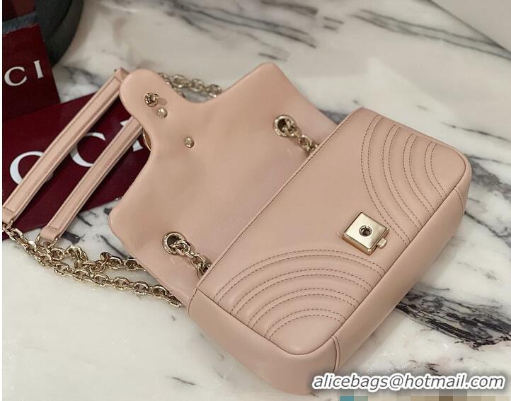 Best Quality Gucci GG Marmont Small Shoulder Bag In Leather 828712 Pink Beige 2026