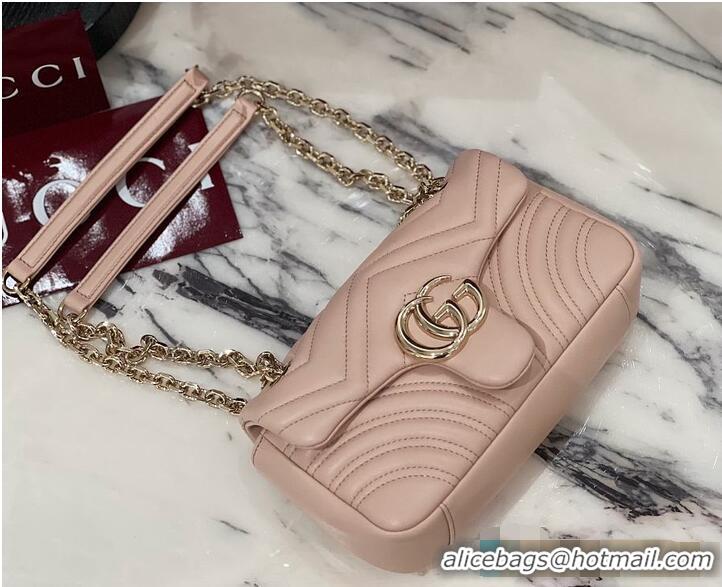 Best Quality Gucci GG Marmont Small Shoulder Bag In Leather 828712 Pink Beige 2026