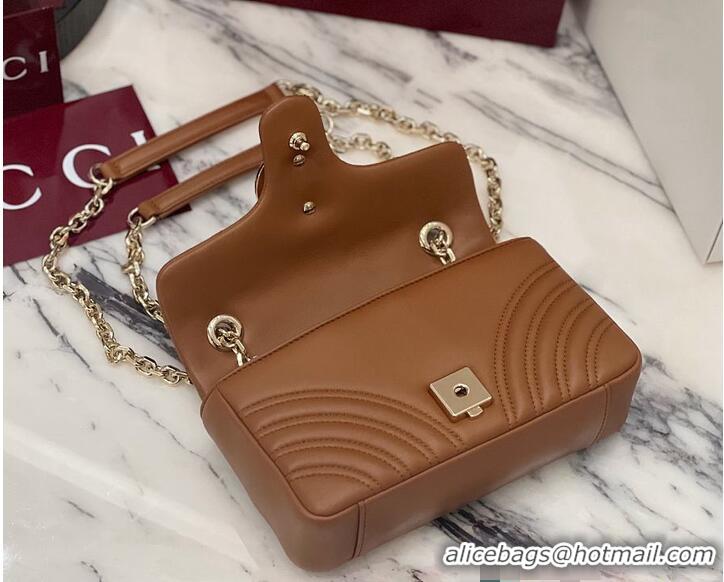 Classic Cheap Gucci GG Marmont Small Shoulder Bag In Leather 828712 Brown 2026
