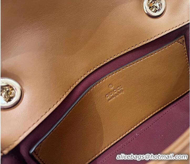 Classic Cheap Gucci GG Marmont Small Shoulder Bag In Leather 828712 Brown 2026