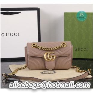 Luxury Discount Gucci GG Marmont Small Shoulder Bag In Leather 828712 Pink 2026