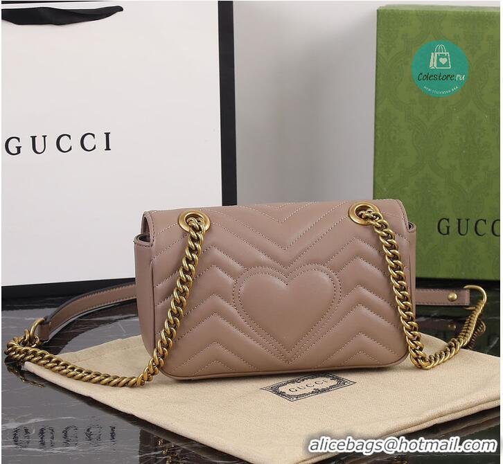 Luxury Discount Gucci GG Marmont Small Shoulder Bag In Leather 828712 Pink 2026