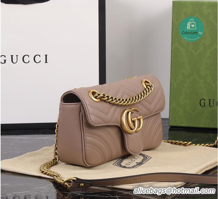 Luxury Discount Gucci GG Marmont Small Shoulder Bag In Leather 828712 Pink 2026