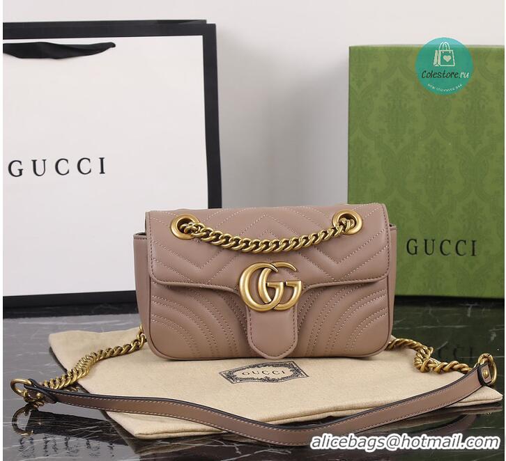 Luxury Discount Gucci GG Marmont Small Shoulder Bag In Leather 828712 Pink 2026
