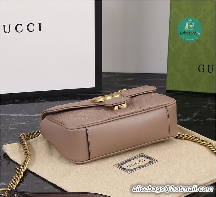 Luxury Discount Gucci GG Marmont Small Shoulder Bag In Leather 828712 Pink 2026