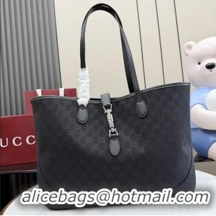 New Design Gucci Jackie Medium Tote Bag ‎In GG Canvas 867015 Black 2026